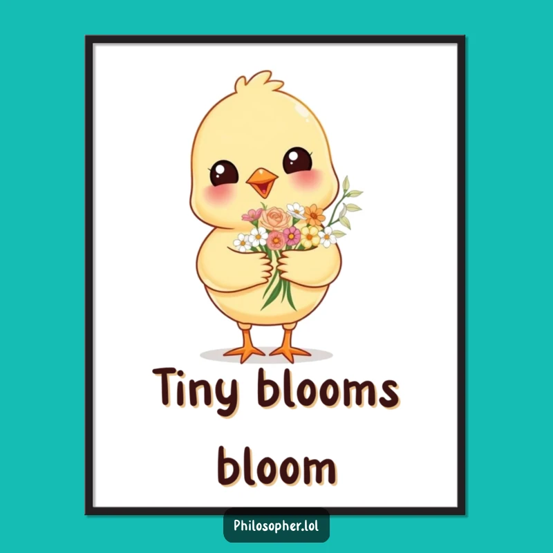 Funny Cheerful Chick Poster - Whimsical Wall Art for Bright Spaces