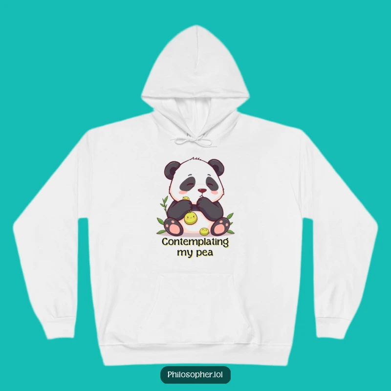Cozy Funny Panda Pea Contemplation Hoodie: Warm Your Soul and Funny Bone