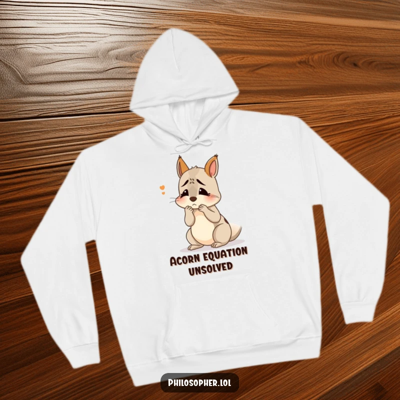 Funny confused squirrel hoodie: a soft hoodie with a squirrel scratching its head, symbolizing relatable mental puzzles.