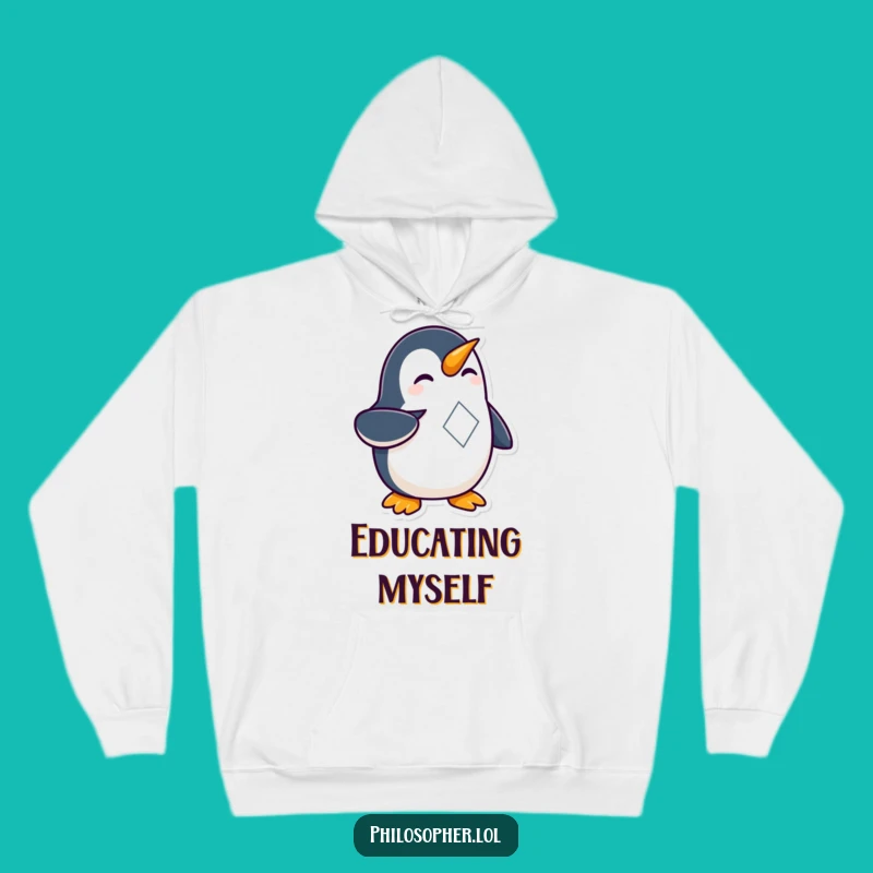 Cozy Funny Penguin Geometry Hoodie: Curious Nerd Penguin Gift