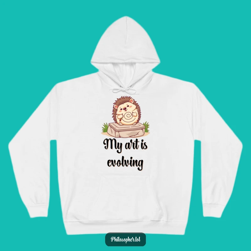 Funny Hedgehog Art Hoodie: Cozy Up with a Wobbling Artist, Perfect Funny Gift