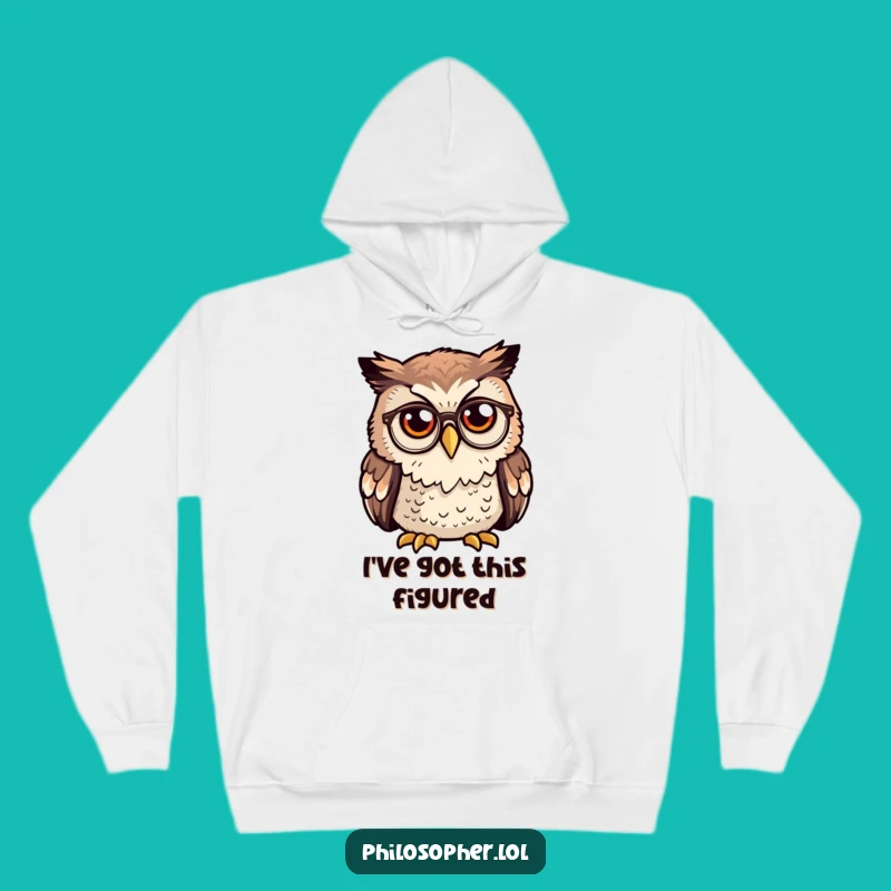 Funny Owl Spectacles Hoodie: Cozy Up with a Thoughtful Owl, Ideal Funny Gift