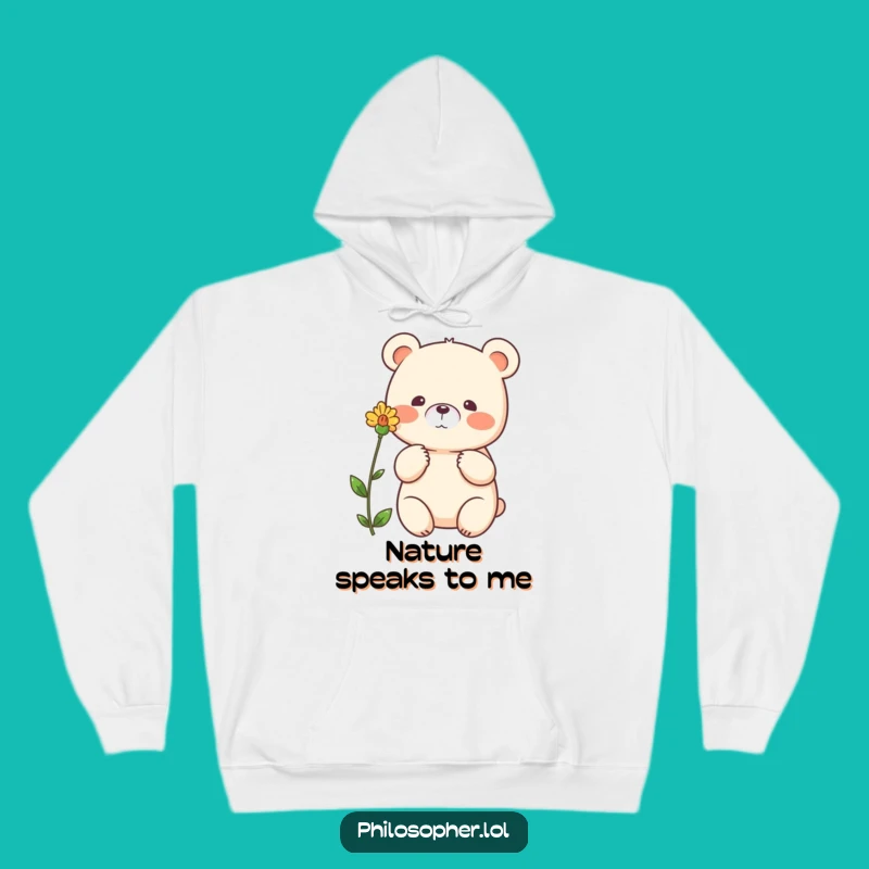 Funny Bear Flower Hoodie: Cozy Warmth with a Thoughtful Bear, Perfect Funny Gift