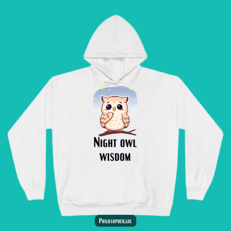 Funny Wise Owl Hoodie: Stargazing Contemplation, Cozy Intellectual Gift