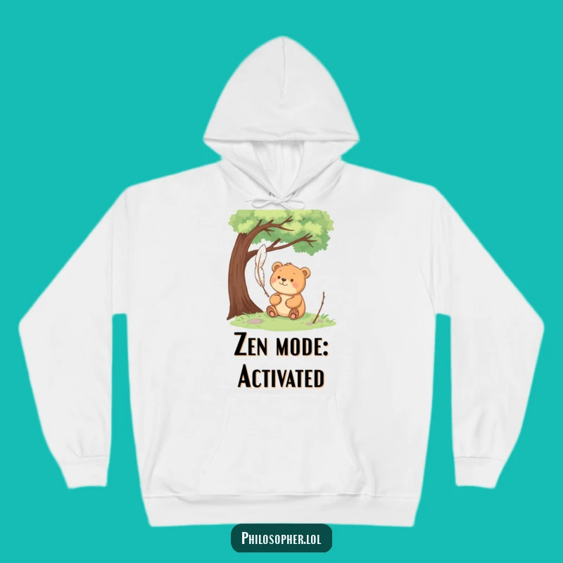 Cozy Funny Bear Pondering Hoodie: Stay Warm in Peaceful Thought