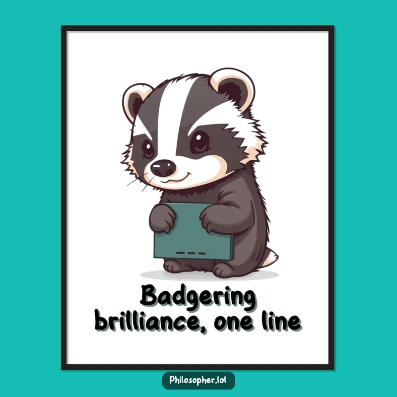 Free Printable Wall Art: Determined Badger Sketch Downloadable Creative Decor