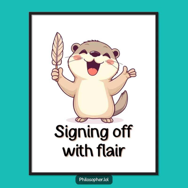 Free Printable Wall Art: Otter Quill, Energetic Downloadable Decor