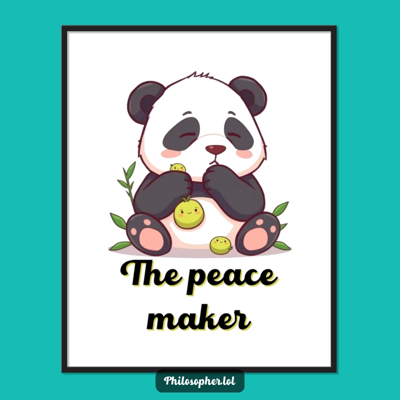 Funny Free Printable Panda Pea Art - Hilarious Downloadable Wall Decor