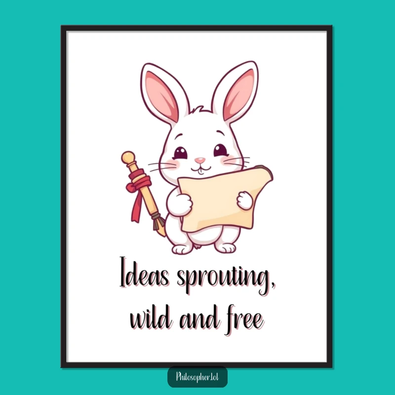Free Printable Wall Art: Inspired Rabbit Creator, Funny Downloadable Artistic Decor