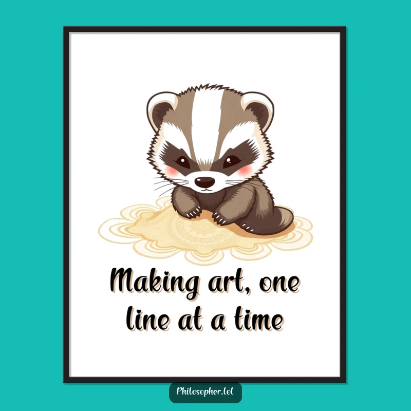 Free Printable Artistic Badger Sand Art Wall Art - Downloadable DIY Decor