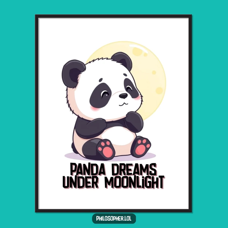 Free Printable Panda Moon Wall Art: Humorous Downloadable Decor for Dreamy Spaces