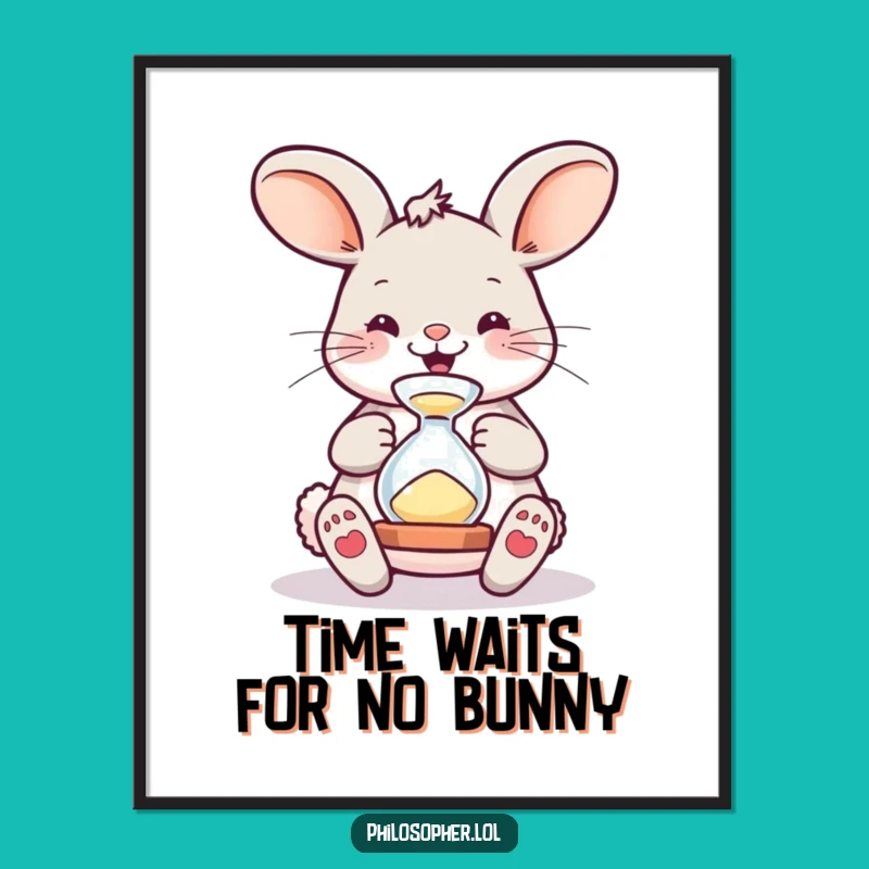 Funny Free Printable Wall Art: Bunny's Hourglass Art Downloadable Decor Gift