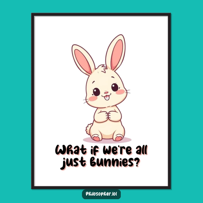 Free Printable Wall Art: Pondering Bunny - Funny Downloadable Art for Home