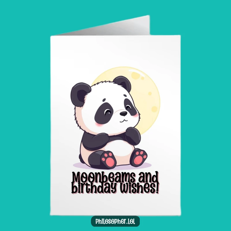 Free Printable Panda Moon Birthday Card: Dreamy Downloadable Greeting for Starry Celebrations