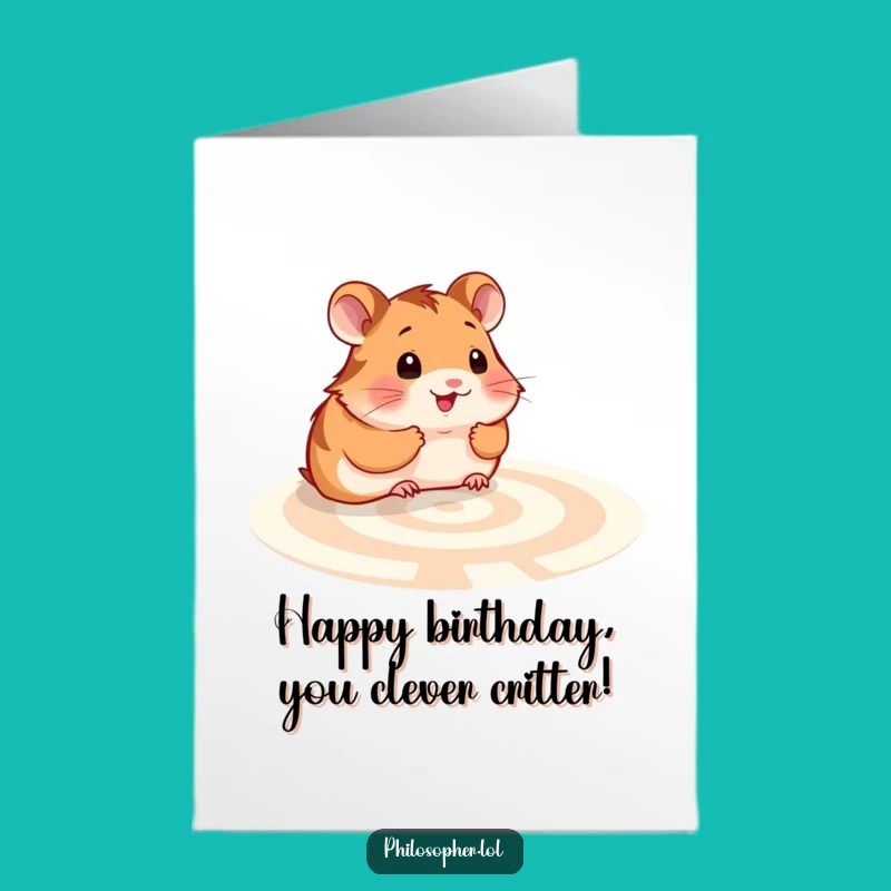 Free Printable Hamster Birthday Card: Funny Labyrinth Puzzler Downloadable Greeting