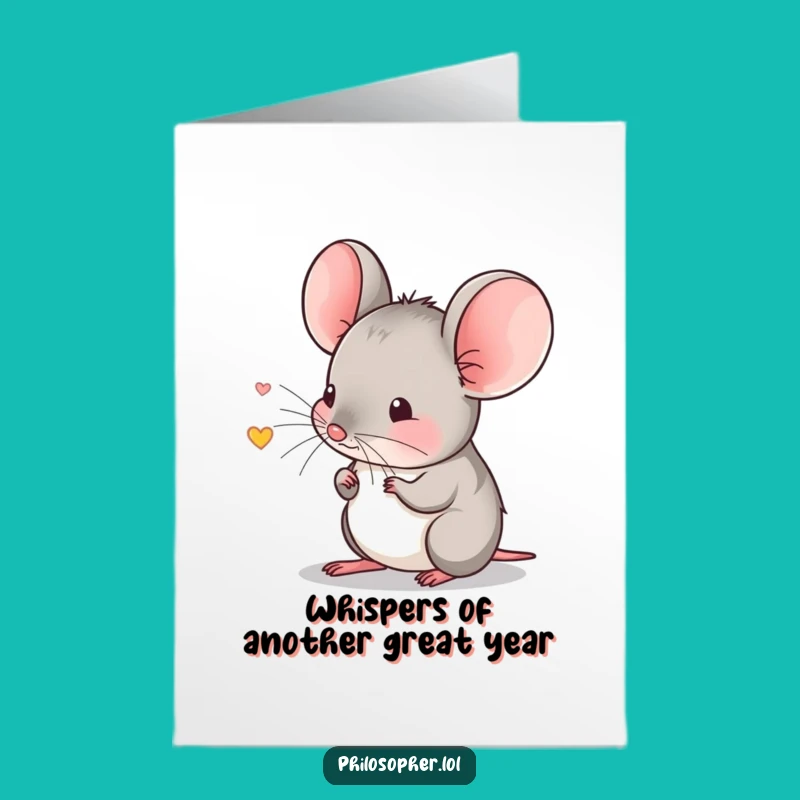 Free Printable Birthday Card: Shy Mouse Echo, Funny Downloadable Gift
