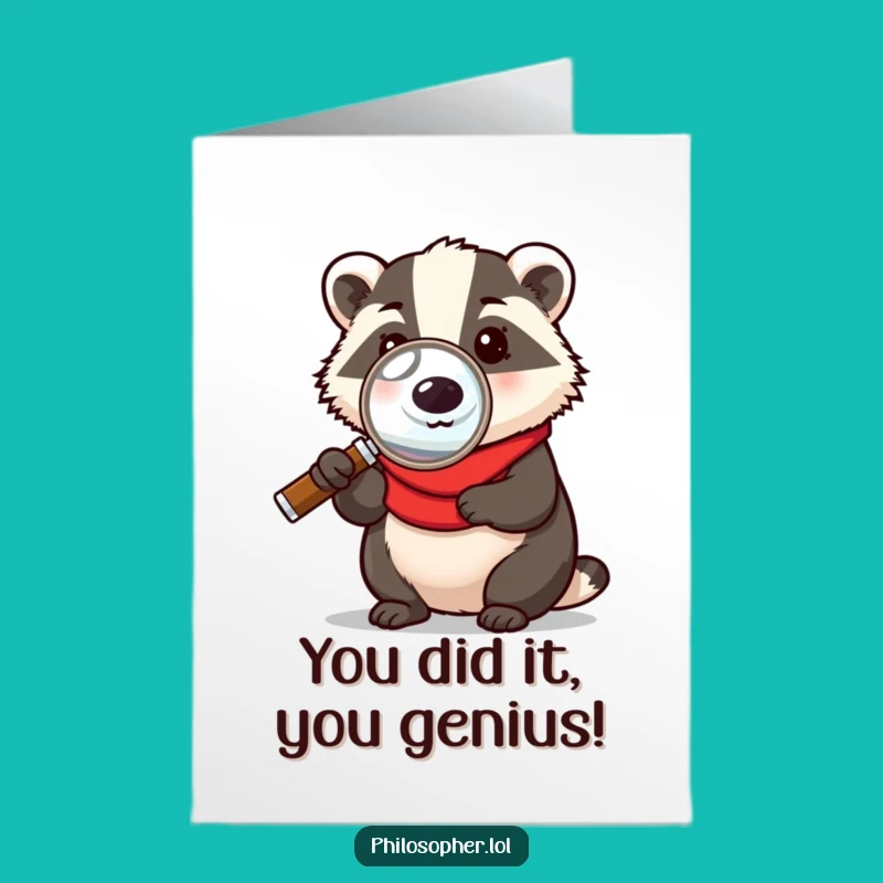 Free Printable Badger Congratulations Card: Humorous DIY Downloadable for Any Achievement