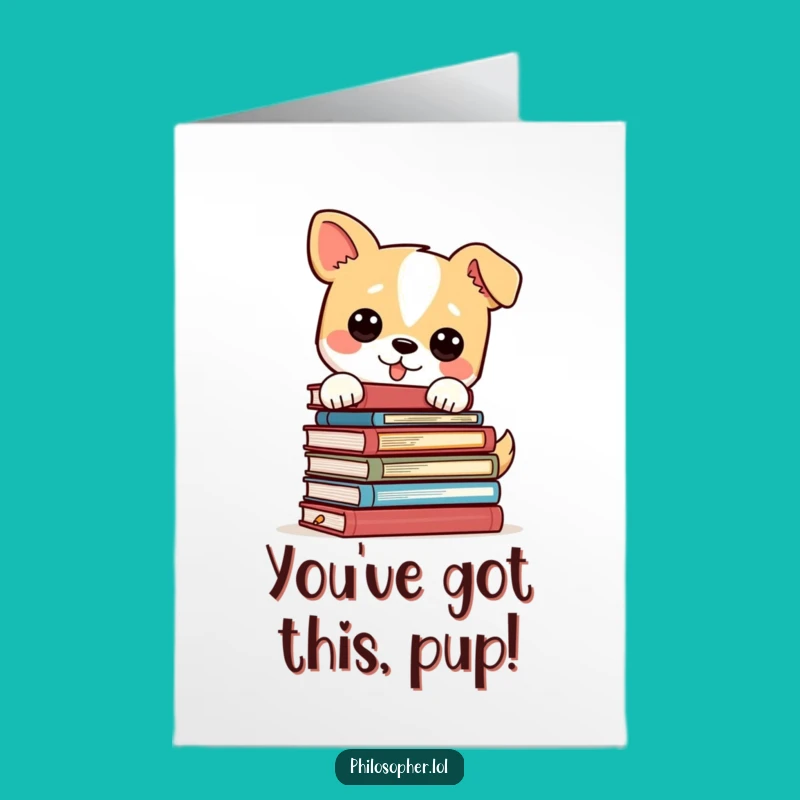 Free Printable Congrats Card: Smart Dog Philosophy Books - Funny Downloadable Gift