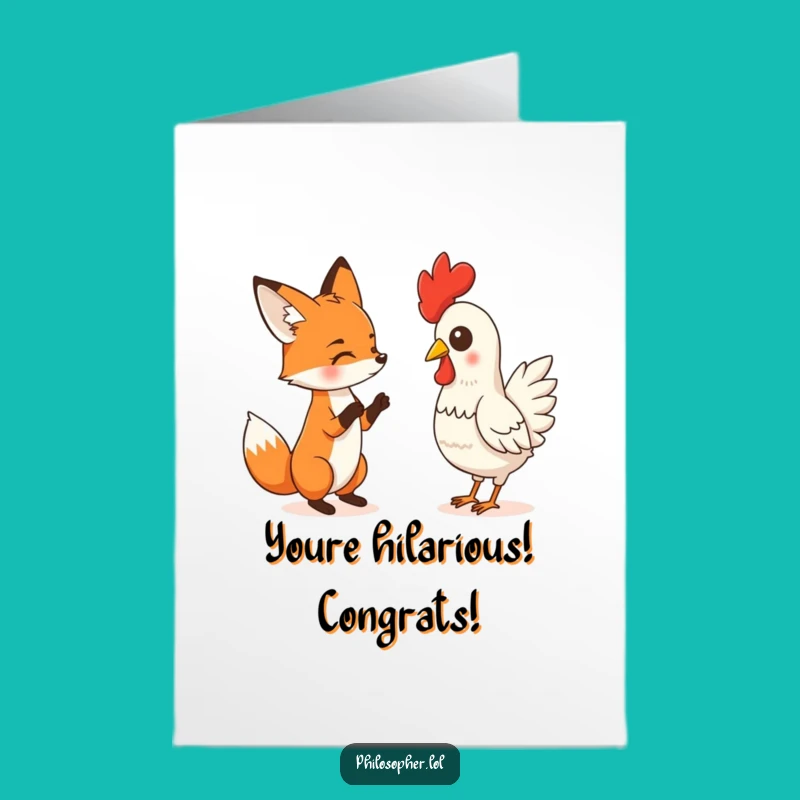 Free Printable Fox Congrats Card: Humorous Debate, Downloadable & Print at Home