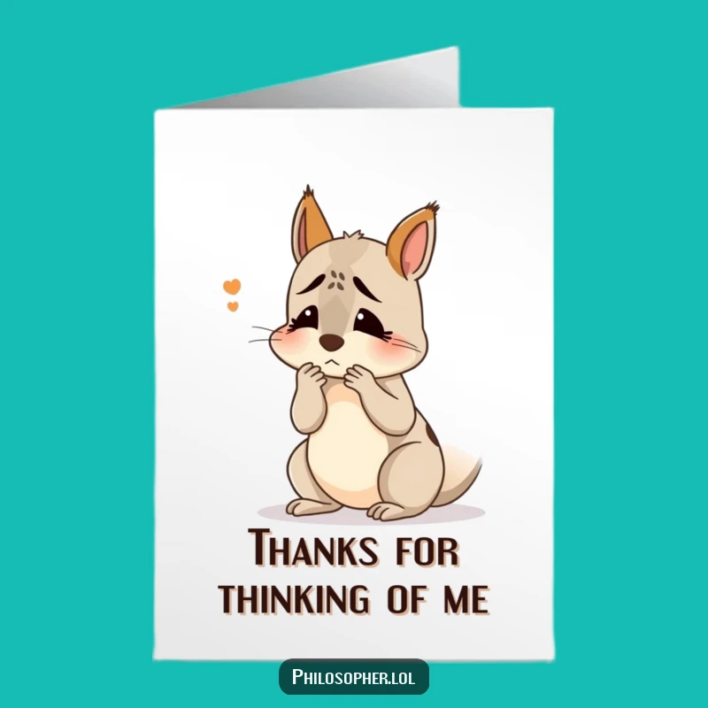 Free Printable Squirrel Thank You Card: Funny Puzzled Gratitude Downloadable Greeting