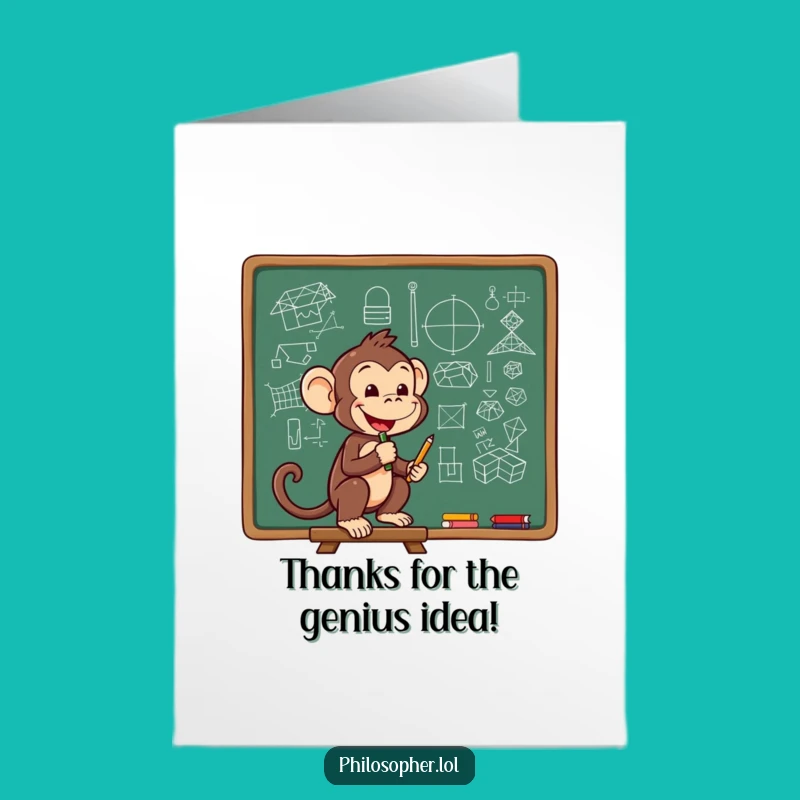 Free Printable Thank You Card: Monkey's Smart Plan, Hilarious Downloadable Gift for Clever Thanks