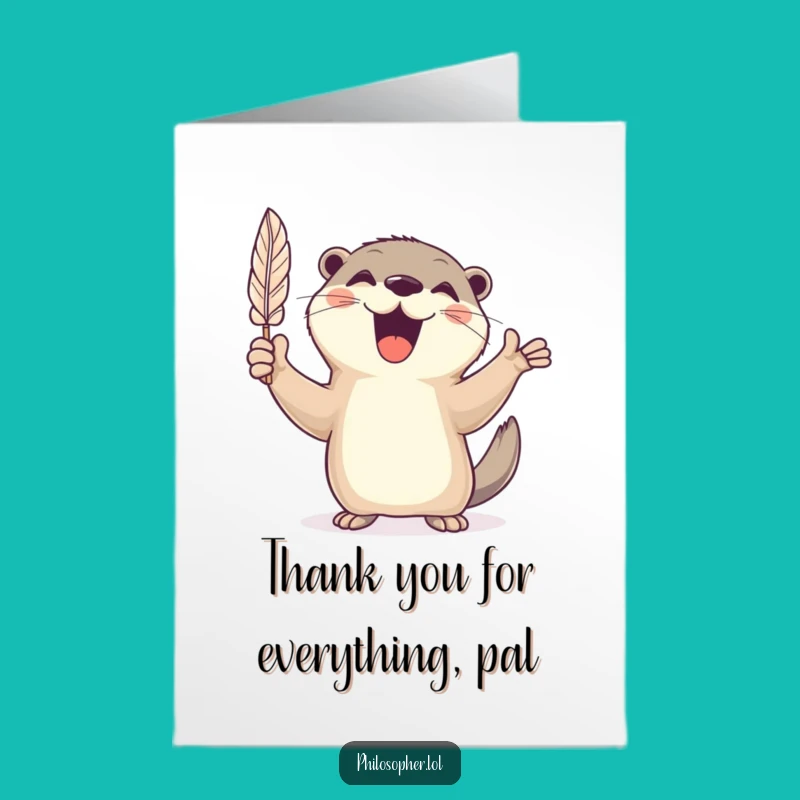 Free Printable Thank You Card: Otter Quill, Grateful Downloadable