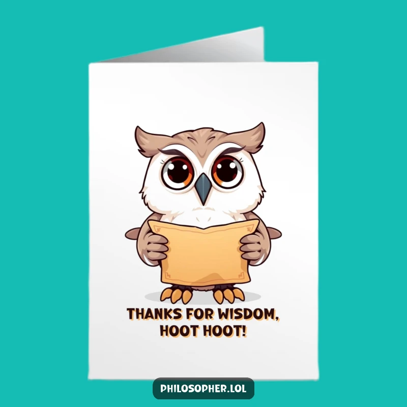 Free Printable Thank You Card: Owl Scroll Gratitude! Downloadable Gift