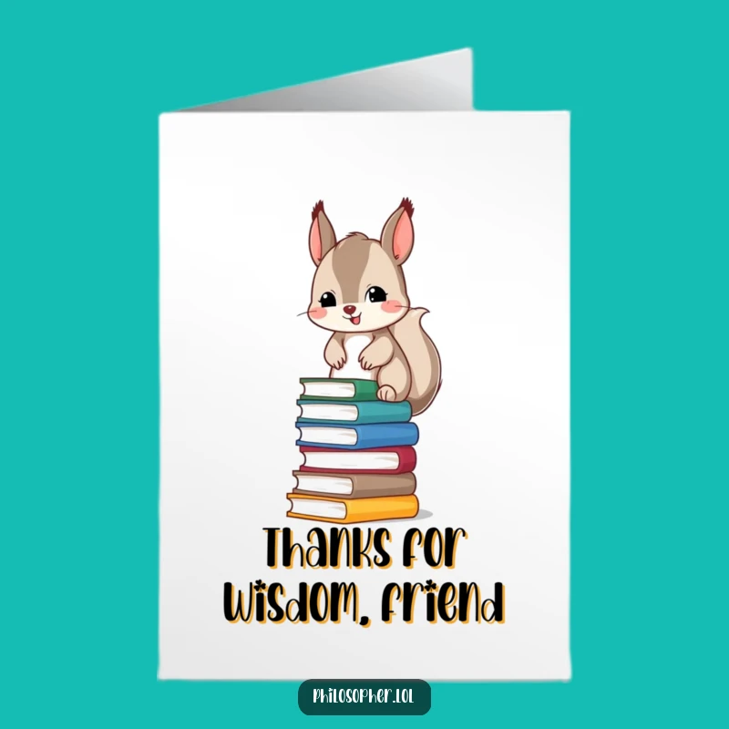 Free Printable Thank You Card: Squirrel's Grateful Bookish Thanks Downloadable Gift
