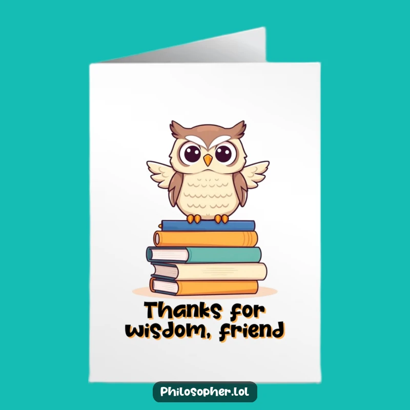 Free Printable Thank You Card: Wise Owl Gratitude Humor Downloadable Gift