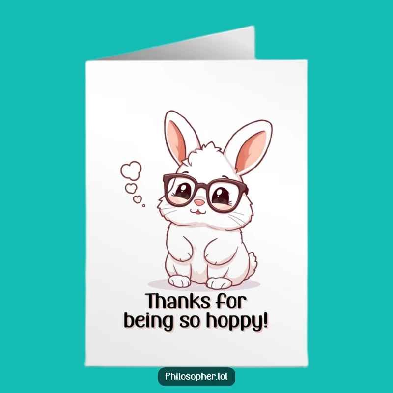 Free Printable Thank You Card: Pondering Rabbit Gratitude! Downloadable Gift