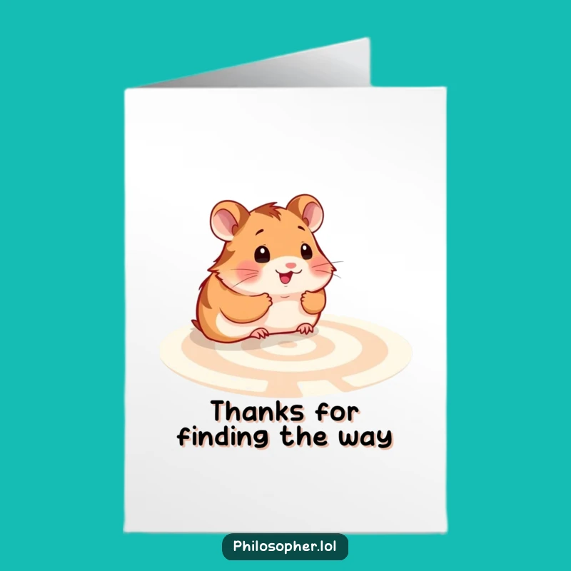 Free Printable Hamster Thank You Card: Funny Labyrinth Helper Downloadable Greeting