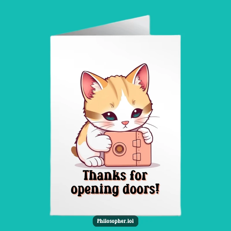 Free Printable Cat Thank You Card - Funny Downloadable Gift of Gratitude