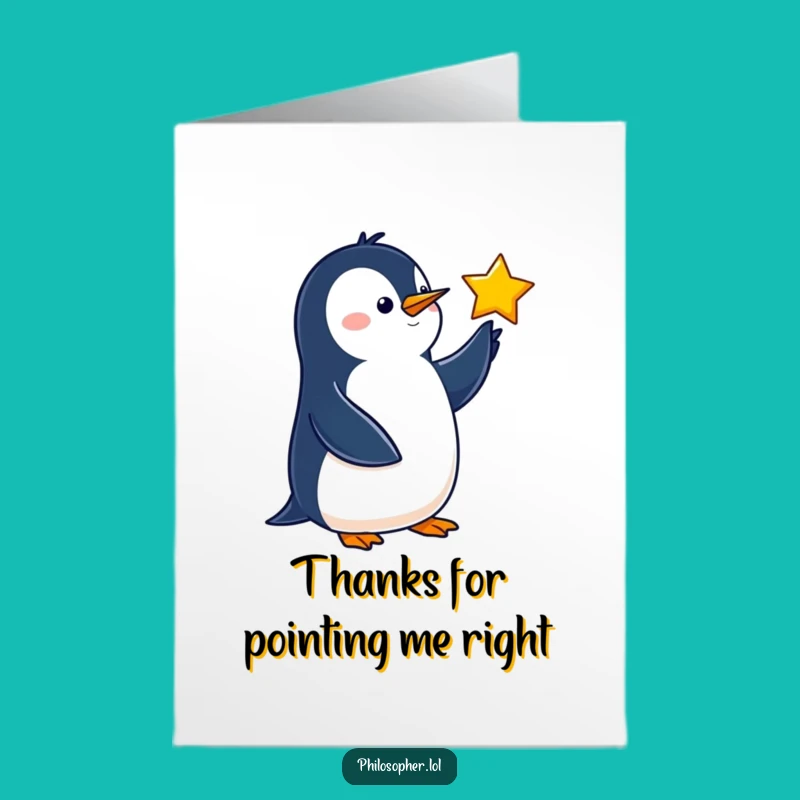 Free Printable Grateful Penguin Thank You Card - Downloadable DIY Gift