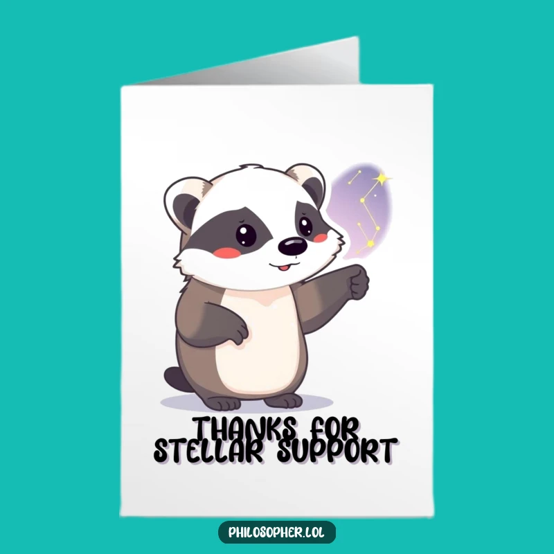 Free Printable Badger Constellation Thanks Card: Thankful Downloadable Gift from the Stars