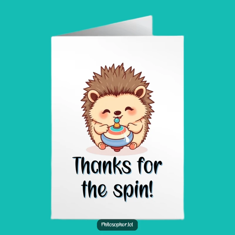 Free Printable Hedgehog Thank You Card - Funny Downloadable Gift of Appreciation