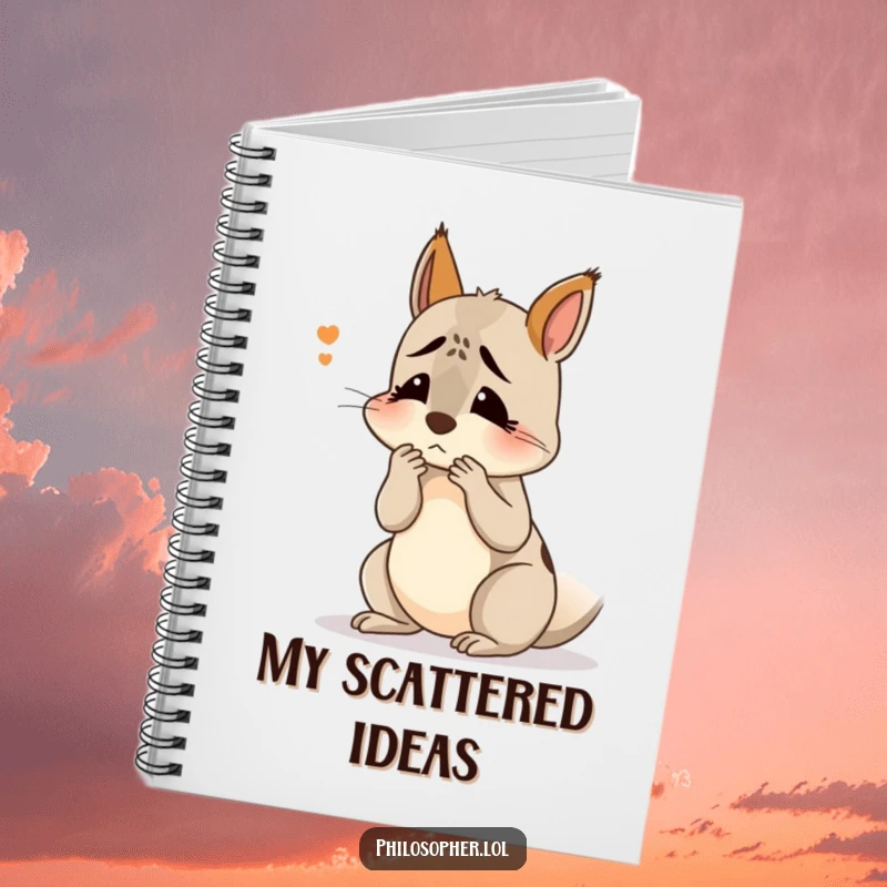 Funny confused squirrel notebook: a journal with a squirrel scratching its head, inspiring contemplation and idea capture.