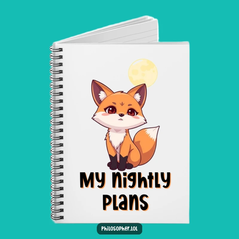Funny Contemplating Fox Moon Notebook: Jot Down Ideas with Deep Thought