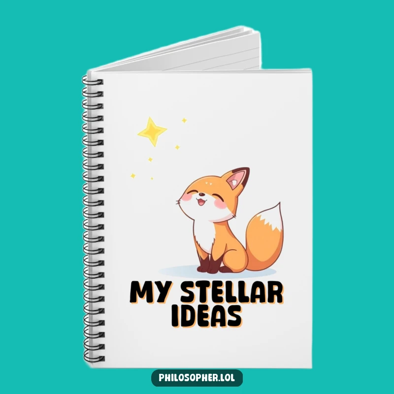Funny Fox Star Gazer Notebook: Jot Down Your Dreams Funny Gift