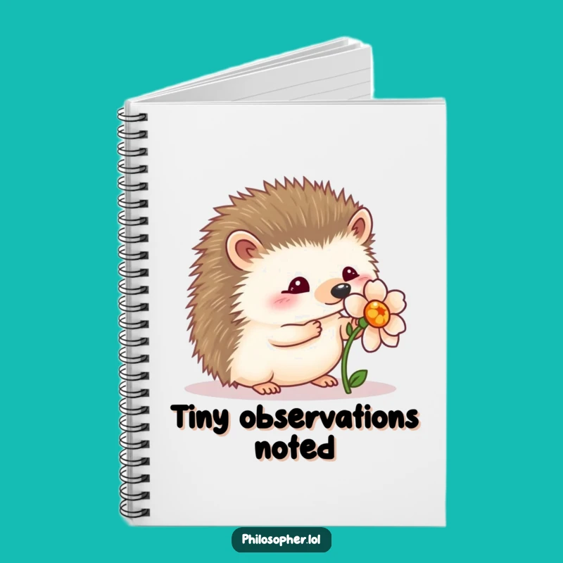 Funny Hedgehog Flower Notebook: Capture Gentle Thoughts