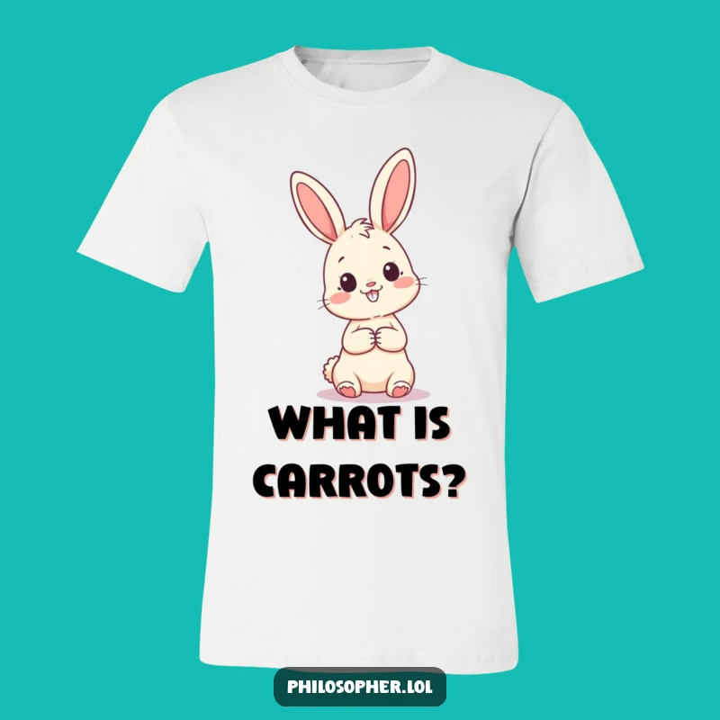 Funny Curious Bunny T-Shirt: Pondering Question Mark Graphic Tee