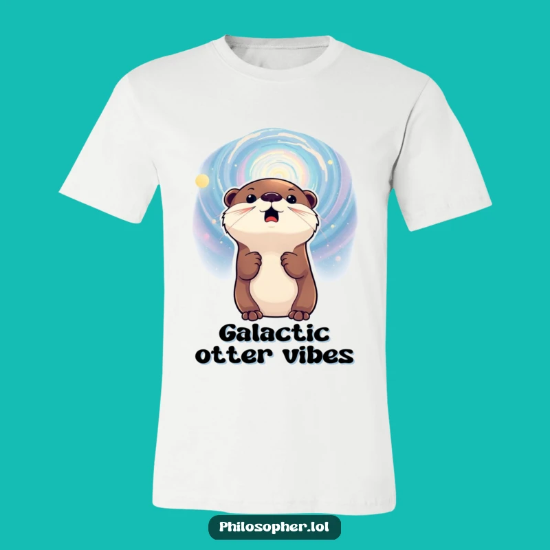 Funny Otter Galaxy T-Shirt: Excited Space Explorer Apparel