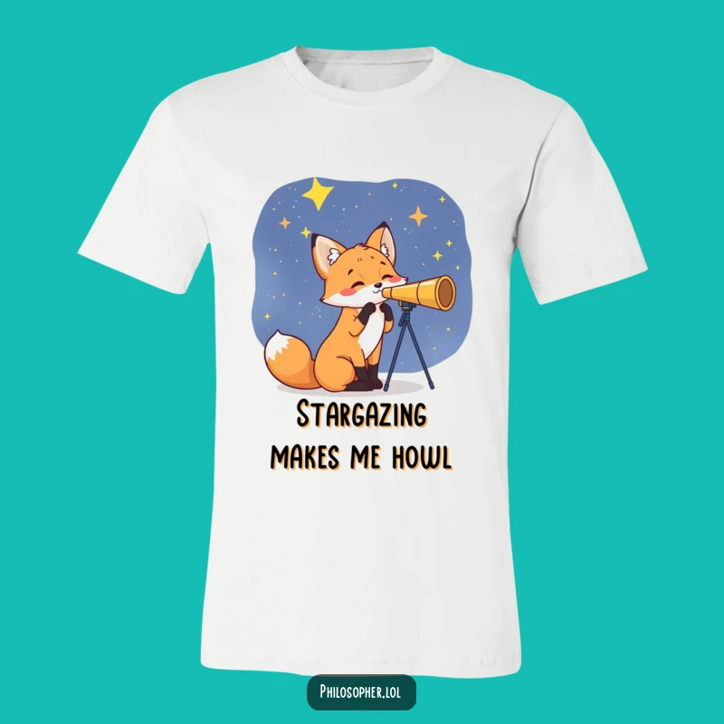 Funny Fox Star Gazer T-Shirt: Unleash Your Inner Explorer, Hilarious & Awesome Gift!
