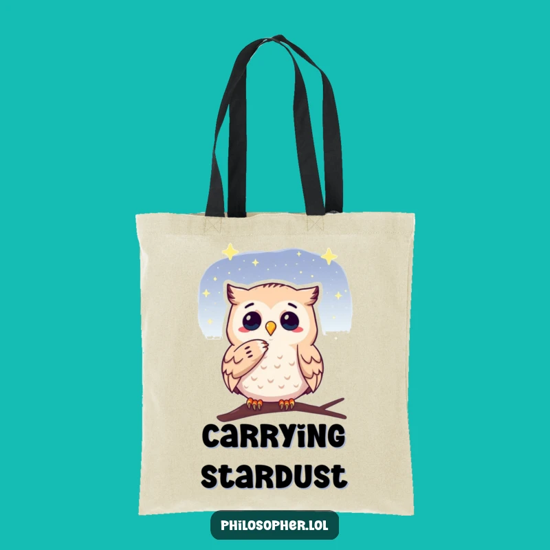 Funny Owl Tote Bag: Stargazing Wisdom, Practical Thoughtful Gift