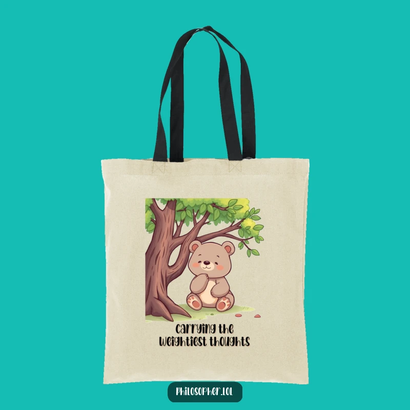 Funny Bear Thinking Tote Bag: Carry Your Ideas with Style!