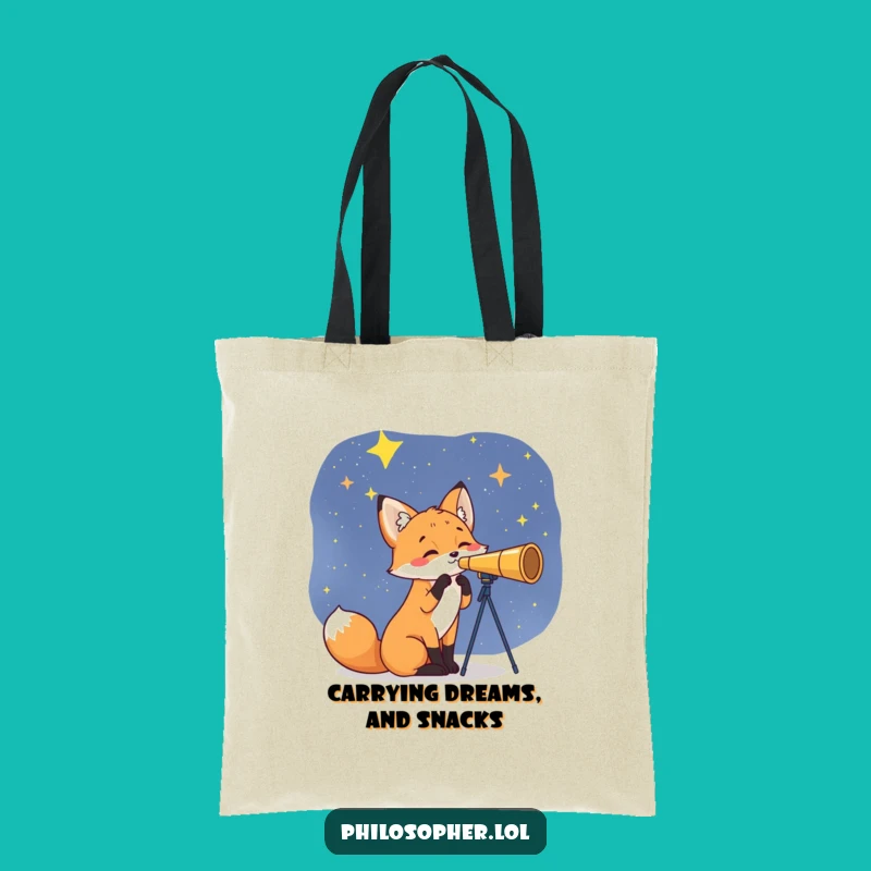 Funny Fox Star Gazer Tote Bag: Carry Your Dreams, Humorous & Chic Gift!