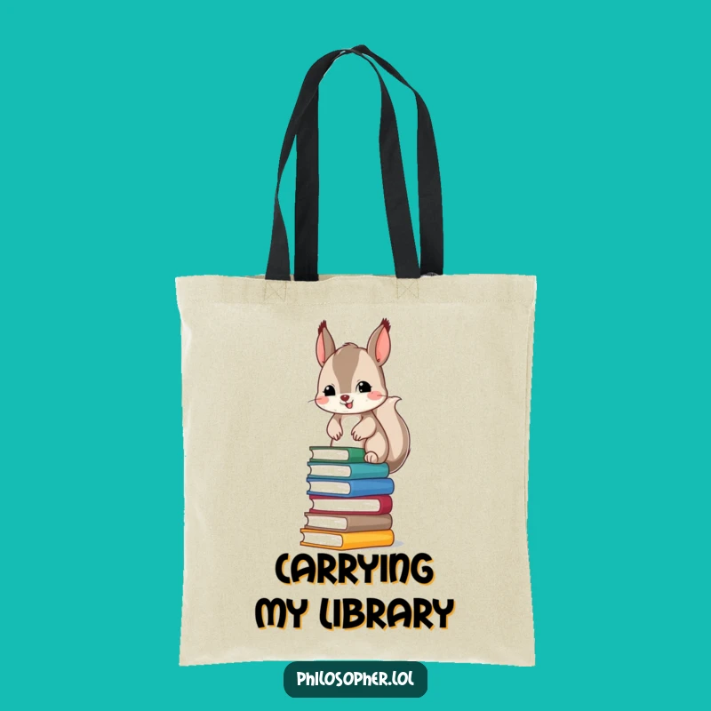 Funny Squirrel Tote Bag - Hilarious & Practical Gift for Book Lovers & Shoppers
